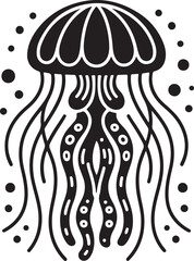 Jellyfish Silhouette Vector – Elegant Ocean Animal Design

Floating Jellyfish SVG – Marine and Underwater Theme

Underwater Jellyfish Clipart – Deep Sea Creature Art

Minimal Jellyfish Outline – Ocean