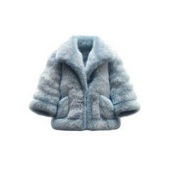 Stylish Light Blue Faux Fur Coat, Winter Fashion Apparel