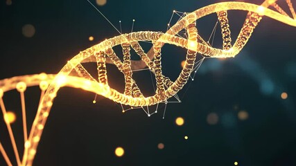 Exploring the interplay of dna strands and digital data in modern biotechnology, dna strand and digital data processing over black background - Powered by Adobe