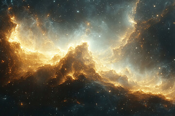 Naklejka premium Cosmic Beams Emanating from the Center of Divine Celestial Energy