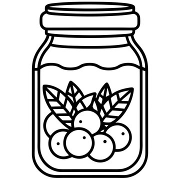 recommend clip art: Pickled Veggie Jar Icon - Clean Line Vector Art
