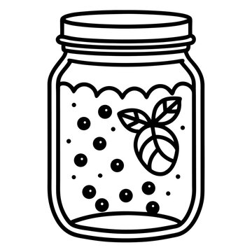 recommend clip art: Pickled Veggie Jar Icon - Clean Line Vector Art