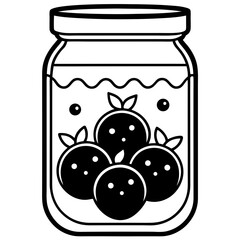 Pickled Veggie Jar Icon - Clean Line Vector Art