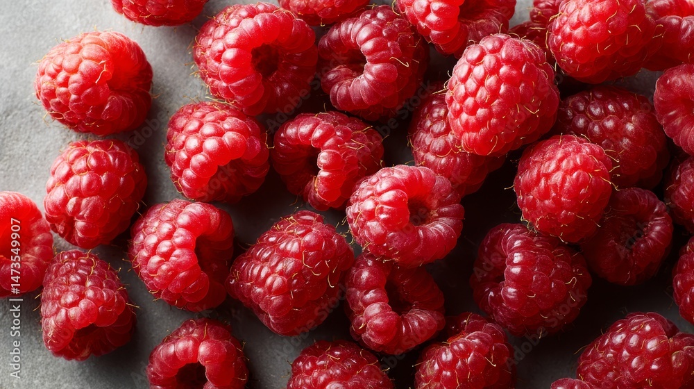 Aufkleber a close-up captures a pile of vibrant red raspberries showcasing their natural textures and highligh