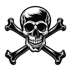 Skull and Crossbones on white background