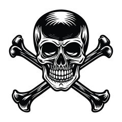 Skull and Crossbones on white background
