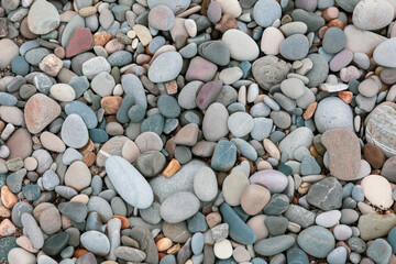 A pile of rocks with a variety of colors and sizes
