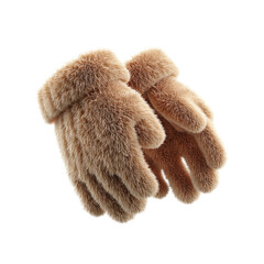 Fluffy Brown Winter Gloves, Warm and Cozy Pair of Faux Fur Gloves