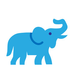 Elephant Silhouette Vector Flat Icon Design