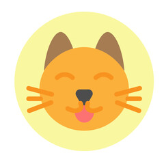 Cat Face Vector Flat Icon Design