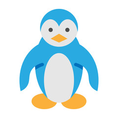 Penguin Waddling Vector Flat Icon Design