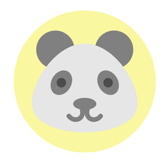 Panda Face Vector Flat Icon Design