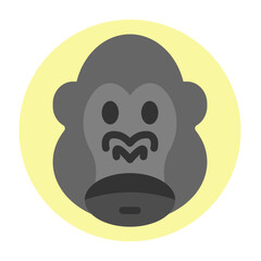 Obraz premium Gorilla Beating Chest Vector Flat Icon Design