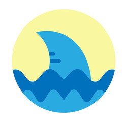 Shark Fin Vector Flat Icon Design