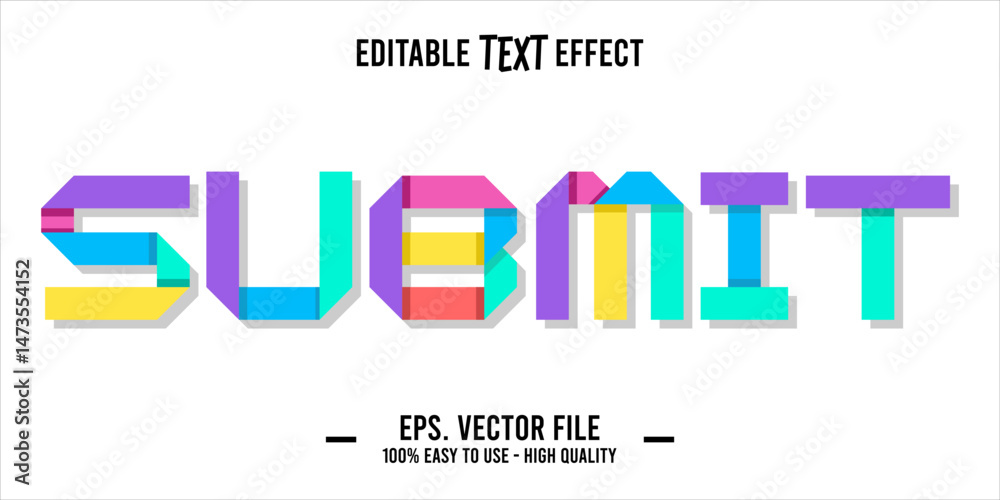 Fototapete typography submit word art illustration, editable text effect, eps file format