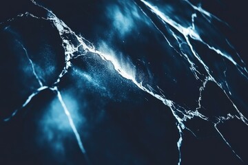 Deep blue marble surface with white veins.  Intense texture