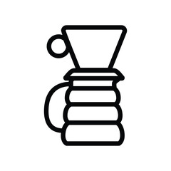 illustration graphic vector is coffee server with v60 in above with black color. Perfect for icon your banner design or web.