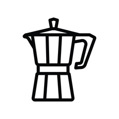 illustration graphic vector is moka pot coffee in outline black color. Perfect for icon, banner, flyer or social media design.