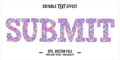 typography SUBMIT word art illustration, editable text effect, eps file format