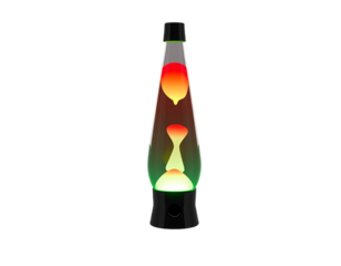 A classic retro lava lamp with colorful liquid and ambient glow