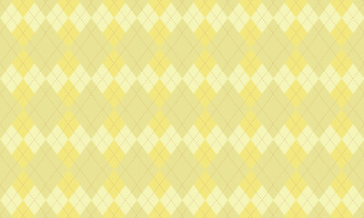 黄色い4つのひし形が合わさったシックなアーガイルチェック柄