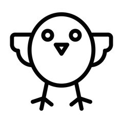 Obraz premium Cute bird vector illustration in minimalist style. Editable stroke.