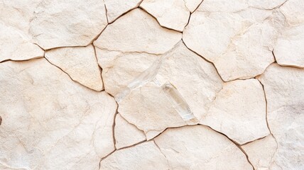 Obraz premium Cracked dry rocky surface with quartz texture, ideal for backgrounds or textures in design projects.