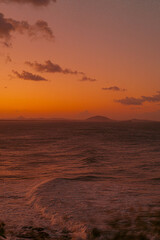 Sunset from a cliff on the ocean