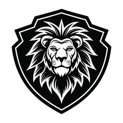 Obraz premium Lion head profile silhouette, regal vector logo