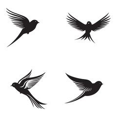 Obraz premium Swallow Silhouette Clipart Set