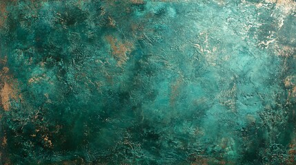 Grunge texture plain background emerald green tarnished metal with soft gradient wear