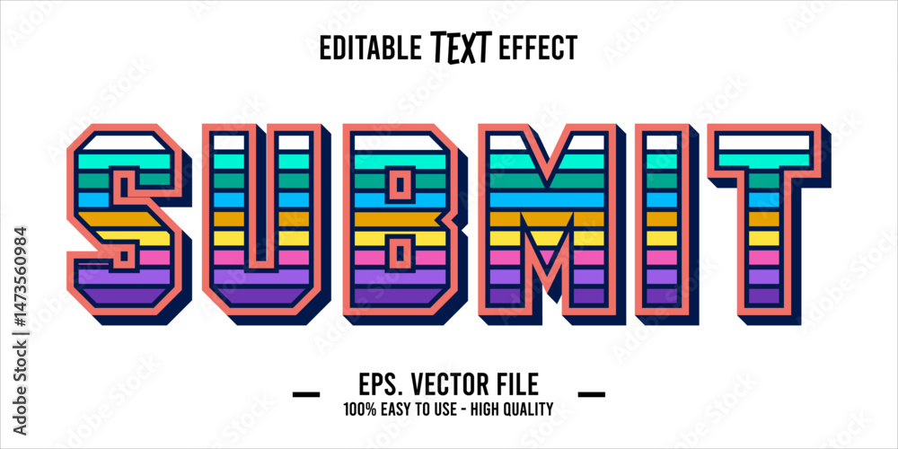 Fototapete typography submit word art illustration, editable text effect, eps file format