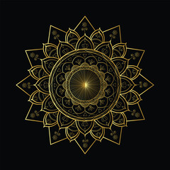 luxury ornamental mandala design background in gold color