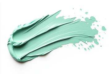 Dynamic smear of creamy turquoise texture with splash effect perfect for skincare branding and cosmetic advertising