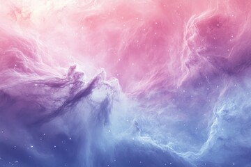 Fototapeta premium A celestial panorama reveals a mesmerizing nebula, painted in shades of pink, purple, and blue, adorned with sparkling stars.