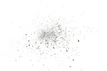 Obraz premium Abstract Grey and White Powder Explosion on Black Background