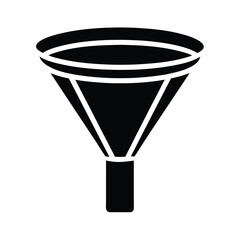 black vector silhouette funnel chart illustration