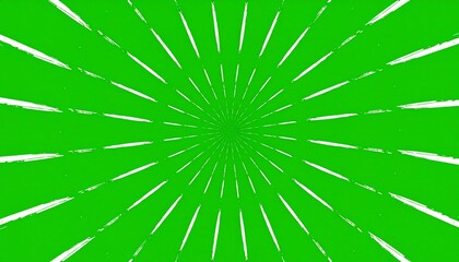 Radiating lines burst from the center, set against vibrant green, creating a starburst-like illusion