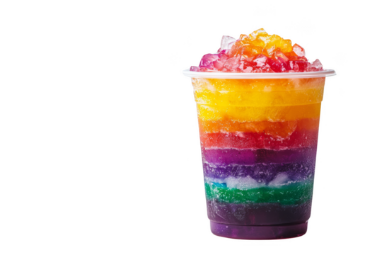 Refreshing rainbow shaved ice treat summer festival food photography vibrant environment close-up view colorful dessert concept