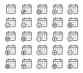 様々なカレンダーアイコンセット