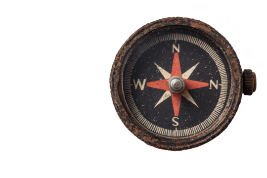 Exploring navigation tools vintage compass display antique shop still life photography dimly lit atmosphere close-up view adventure concept