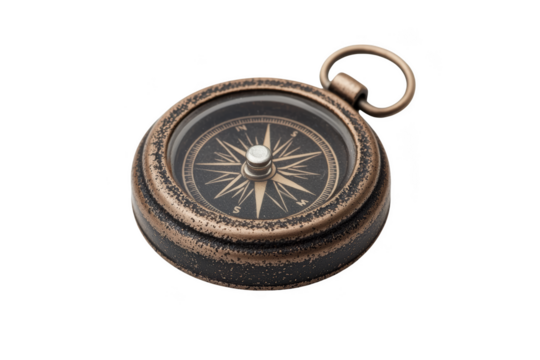 Exploring navigation tools vintage compass close-up studio setting product photography focused view discovery concept