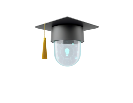 Graduation Cap with Illuminated Light Bulb Core