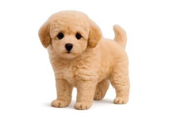 Obraz premium Curious Poodle Puppy in a Simple Composition: An Adorable Canine Portrait. Explore the charm of this furry friend with its captivating snout and playful expression, perfect for dog lovers an