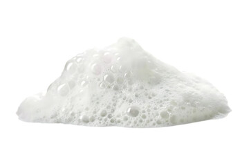 Close up of White Creamy Soap Foam Bubbles Isolated on Black Background