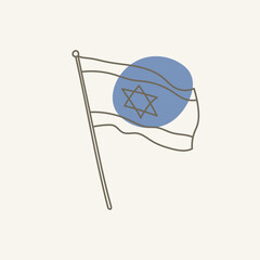 Israel flag vector, outline illustration. National patriotic symbol.