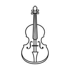 outline of a classical cello line art vector 