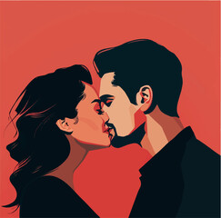 illustration, vector, love, relationship, drawing, man, woman, couple, cartoon, together, romantic, people, romance, happy, person, valentine, art, female, dating, concept, girlfriend, happiness, 