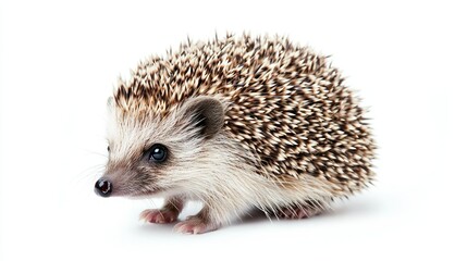 Fototapeta premium Tiny hedgehog isolated on white background