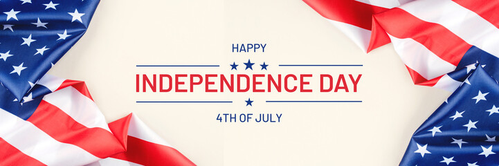 Independence day of USA. Happy 4th of July. Greeting card, background, banner with American National flag.